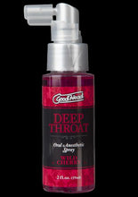 Load image into Gallery viewer, GoodHead Deep Throat Oral Anesthetic Spray bottle with red and black design on a black background